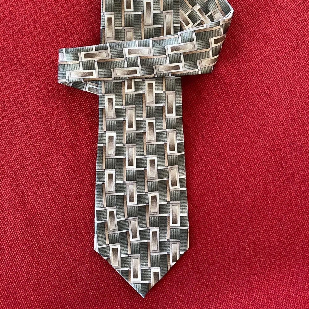 Stratford green gray silk hand made tie